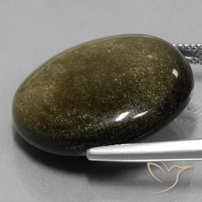 Obsidiana dourado natural 26,81ct, corte redondo, opaco