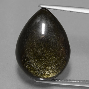 Obsidiana Brilho Dourado Natural 11.68ct, Formato de pêra, Opaco