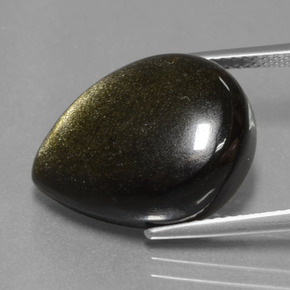 Obsidiana Brilho Dourado Natural 11.68ct, Formato de pêra, Opaco