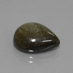 Obsidiana ouro natural 4,64ct, formato de pêra, opaco