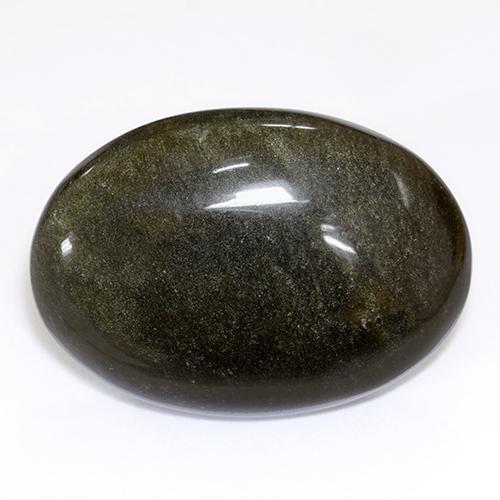 Obsidiana preto natural 26,80ct, corte oval, opaco
