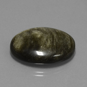 Obsidiana preto natural 28,84ct, corte oval, opaco