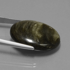 Obsidiana preto natural 28,84ct, corte oval, opaco