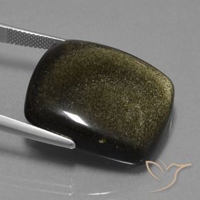 Obsidiana marrom escuro Natural 37.25ct, Almofada, Opaco