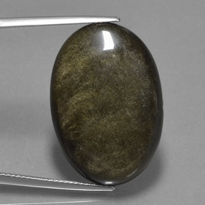 Obsidiana preto natural 27,82ct, corte oval, opaco