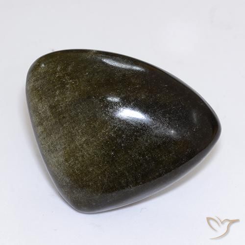 Obsidiana Marrom Escuro Claro Natural 26.72ct, Trilhão, Opaco
