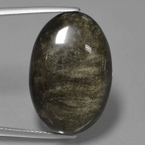 Obsidiana preto natural 26,10ct, corte oval, opaco