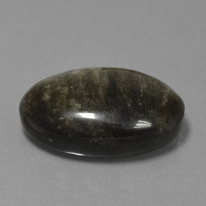 Obsidiana preto natural 26,10ct, corte oval, opaco