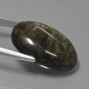 Obsidiana preto natural 26,10ct, corte oval, opaco