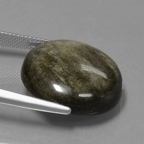 Obsidiana preto natural 20,62ct, corte redondo, opaco