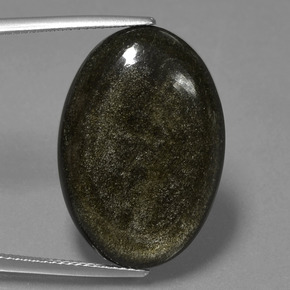 Obsidiana preto natural 16,64ct, corte oval, opaco