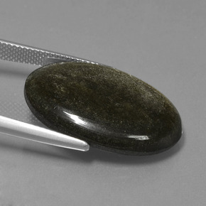 Obsidiana preto natural 16,64ct, corte oval, opaco