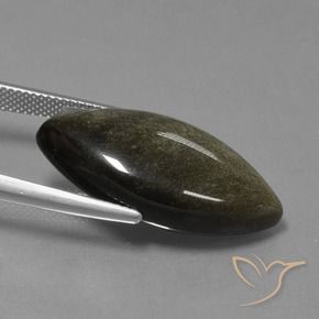 Obsidiana Preto com brilho dourado Natural 17.08ct, Marquesa, Opaco