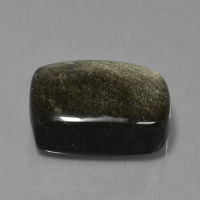Obsidiana preto natural 22,56ct, almofada cortada, opaco