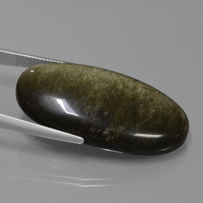 Obsidiana Preto amarronzado Natural 39.81ct, Corte Oval, Opaco