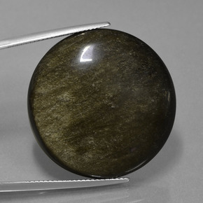 Obsidiana preto natural 47,21ct, corte redondo, opaco