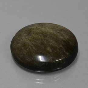 Obsidiana preto natural 47,21ct, corte redondo, opaco