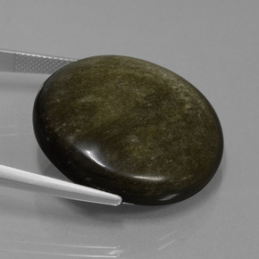 Obsidiana preto natural 47,21ct, corte redondo, opaco