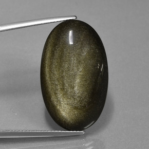 Obsidiana ouro natural 20,82ct, corte oval, opaco