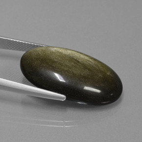 Obsidiana ouro natural 20,82ct, corte oval, opaco