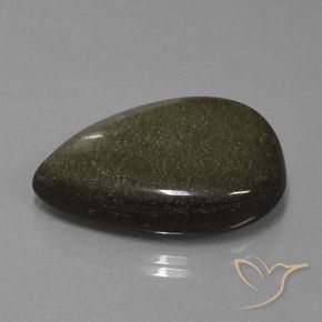 Obsidiana Preto com Bronze Natural 23.81ct, Formato de pêra, Opaco