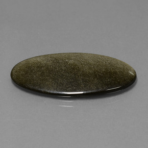 Obsidiana preto natural 15,09ct, corte oval, opaco