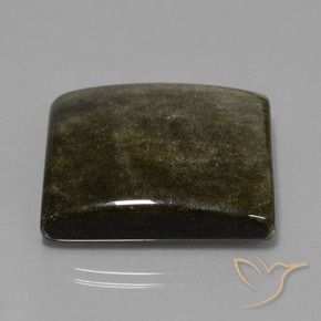 Obsidiana Preto com Bronze Natural 54.37ct, Quadrado, Opaco