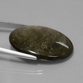 Obsidiana preto natural 28,74ct, corte oval, opaco