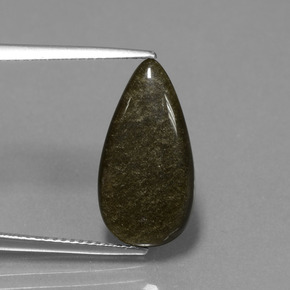 Obsidiana Brilho Dourado Natural 3.75ct, Formato de pêra, Opaco