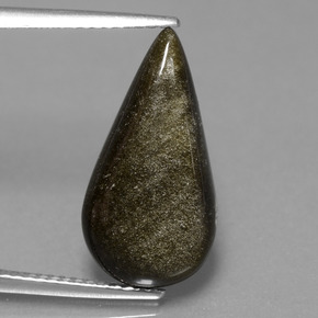 Obsidiana Brilho Dourado Natural 5.09ct, Formato de pêra, Opaco