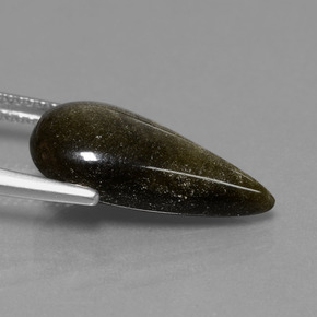 Obsidiana Brilho Dourado Natural 5.09ct, Formato de pêra, Opaco