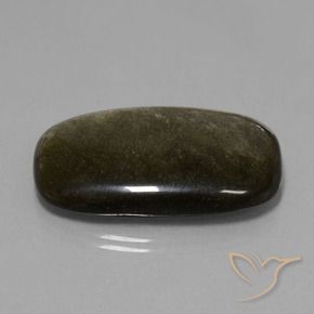 Obsidiana Preto com brilho dourado Natural 38.49ct, Almofada, Opaco
