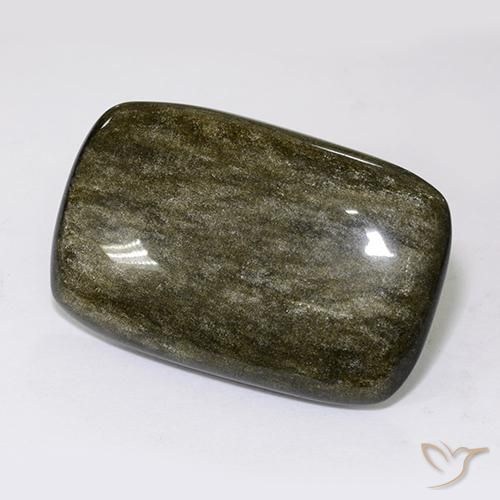 Obsidiana Preto com brilho dourado Natural 40.92ct, Almofada, Opaco