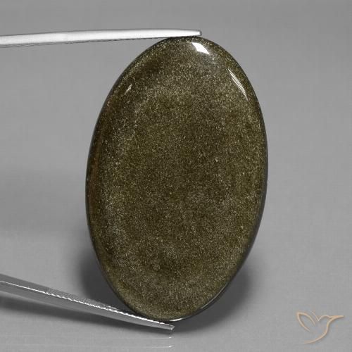 44.42ct Natural Marrom preto Obsidiana, oval, Opaco