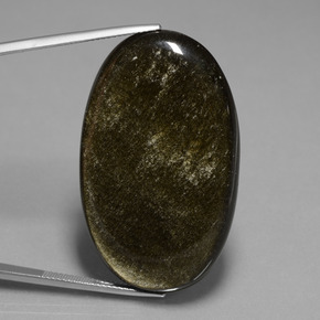 Obsidiana ouro natural 49,66ct, corte oval, opaco