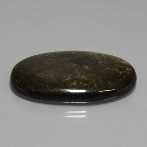 Obsidiana ouro natural 49,66ct, corte oval, opaco
