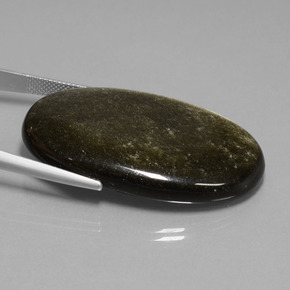 Obsidiana ouro natural 49,66ct, corte oval, opaco