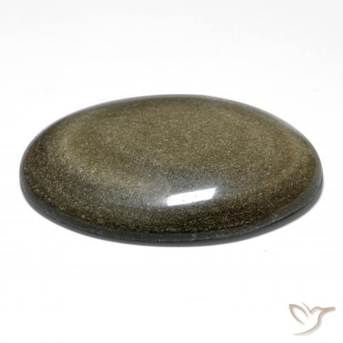 Obsidiana Preto com brilho dourado Natural 71.86ct, oval, Opaco