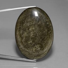 Obsidiana dourado natural 57,33ct, corte oval, opaco