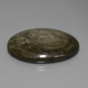 Obsidiana dourado natural 57,33ct, corte oval, opaco