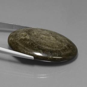 Obsidiana dourado natural 57,33ct, corte oval, opaco