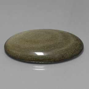 Obsidiana Ouro Preto Brilho Natural 71.91ct, Corte Oval, Opaco