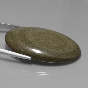Obsidiana Ouro Preto Brilho Natural 71.91ct, Corte Oval, Opaco