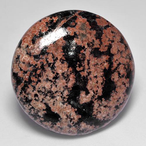 Obsidiana multicolorido natural 28,34ct, corte redondo, opaco