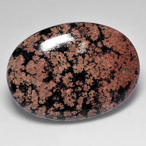 Obsidiana multicolorido natural 44,88ct, corte oval, opaco