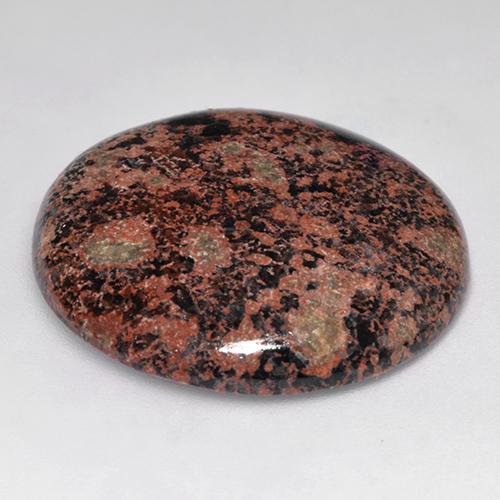 Obsidiana multicolorido natural 25,39ct, corte redondo, opaco