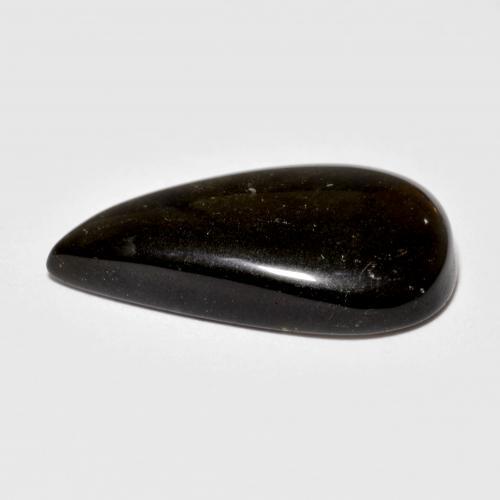 Obsidiana preto natural 9,27ct, formato de pêra, opaco