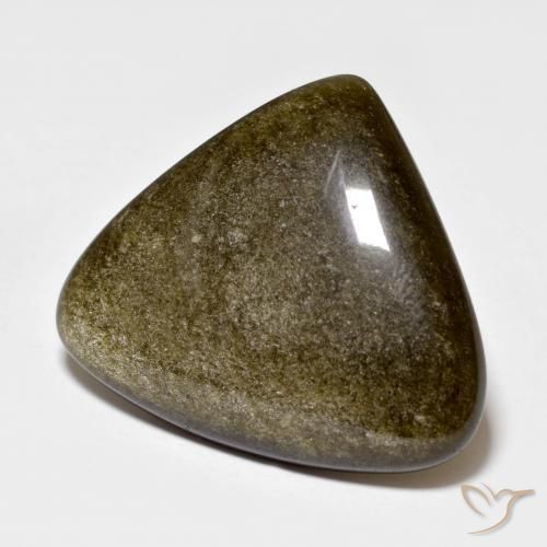 15.68ct Natural Preto com brilho dourado Obsidiana, Trilhão, Opaco