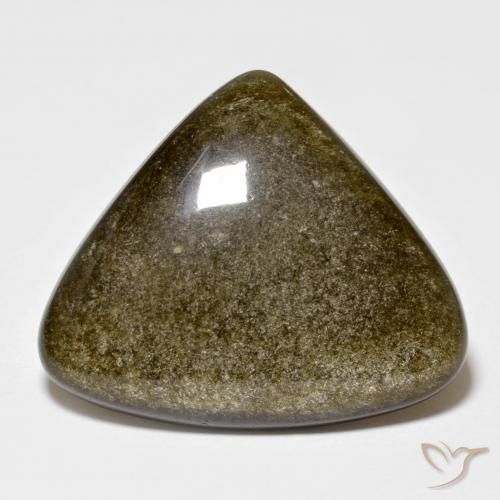 Obsidiana Preto com brilho dourado Natural 15.68ct, Trilhão, Opaco