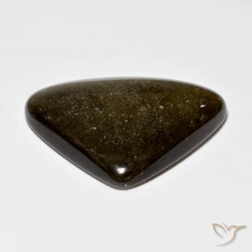 Obsidiana Preto com brilho dourado Natural 15.68ct, Trilhão, Opaco